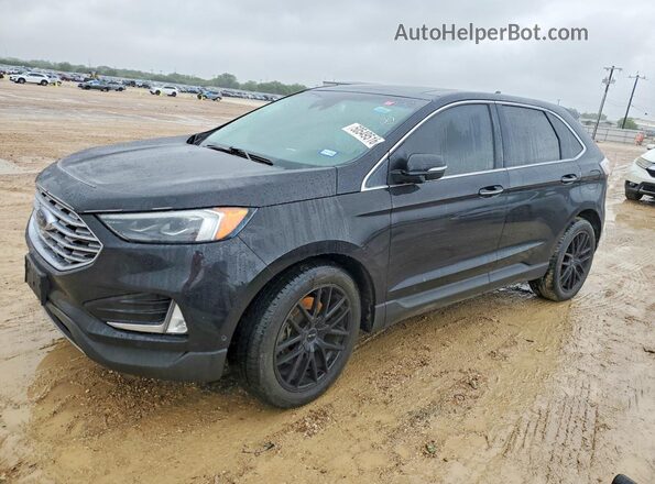 2FMPK4K95KBC23093 2019 FORD EDGE Черный Передняя левая четверть