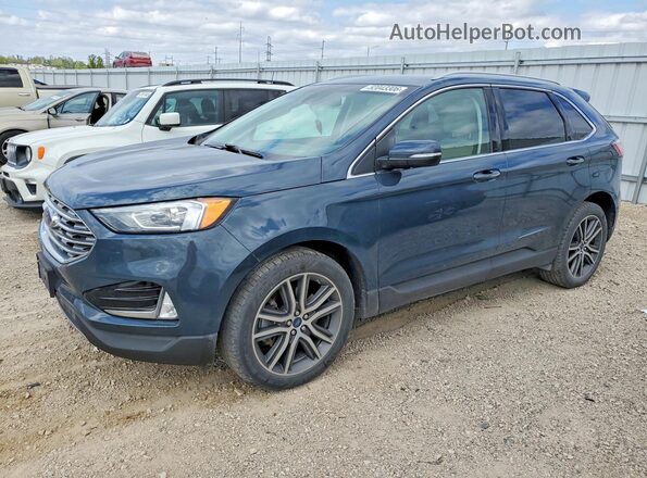 2FMPK4K95KBC69992 2019 FORD EDGE Blue Առջևի ձախ երեք քառորդ տեսարան