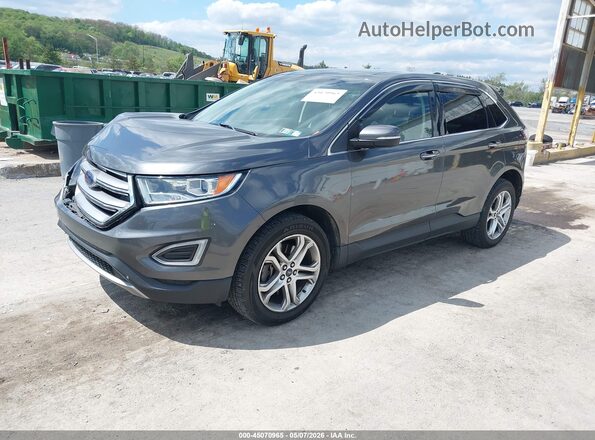 2FMPK4K96GBC64467 2016 FORD EDGE Gray წინა მარცხენა ხედი სამი მეოთხედიდან