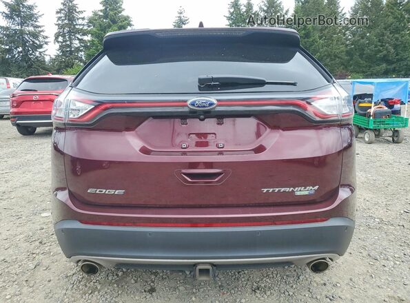 2FMPK4K97HBC12413 2017 FORD EDGE Maroon Widok z tyłu