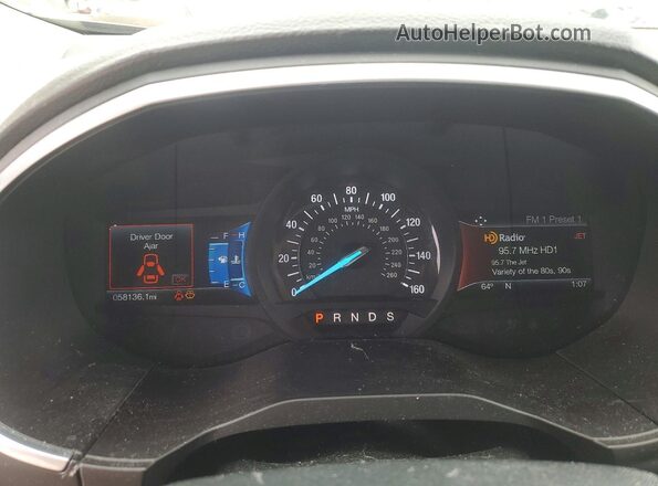 2FMPK4K97HBC12413 2017 FORD EDGE Maroon Widok zestawu wskaźników