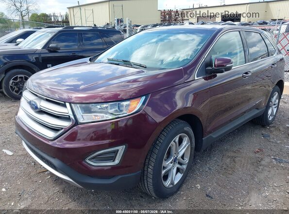 2FMPK4K99JBC46777 2018 FORD EDGE Burgundy Առջևի ձախ երեք քառորդ տեսարան