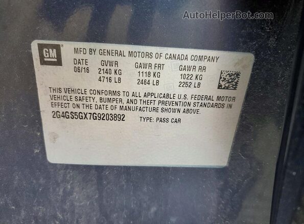 2G4GS5GX7G9203892 2016 BUICK REGAL Blue Widok komory silnika
