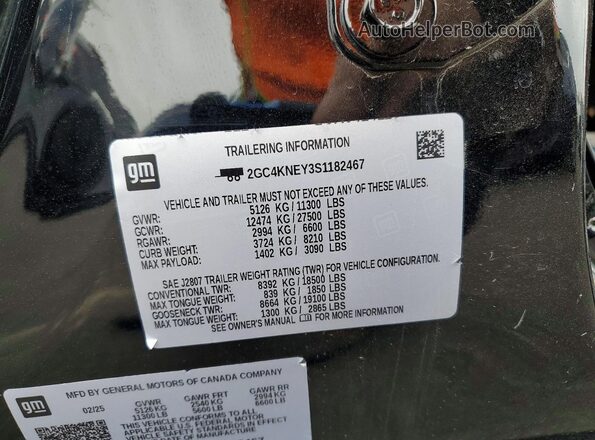 2GC4KNEY3S1182467 2025 CHEVROLET SILVERADO Черный Вид подкапотного пространства