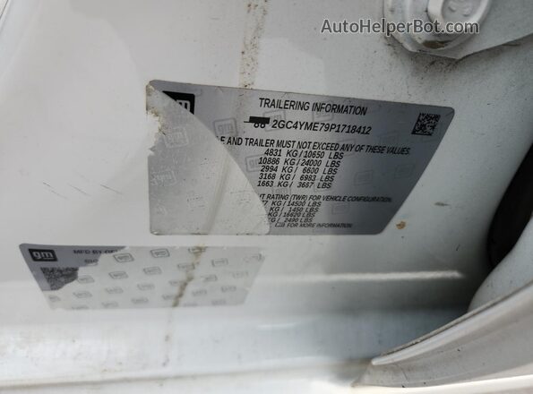2GC4YME79P1718412 2023 CHEVROLET SILVERADO Белый Вид наклейки с VIN-кодом