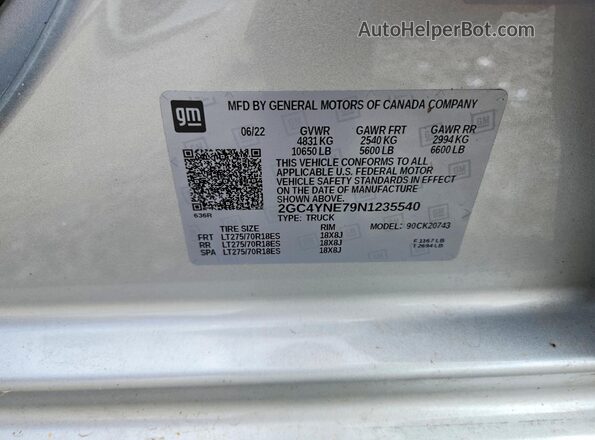 2GC4YNE79N1235540 2022 CHEVROLET SILVERADO White Widok komory silnika