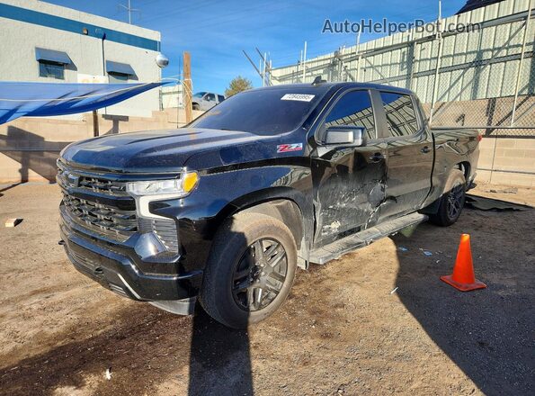 2GCUDEEDXR1128665 2024 CHEVROLET SILVERADO Черный Передняя левая четверть