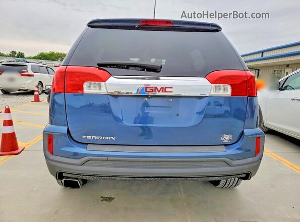 2GKALMEK1H6145472 2017 GMC TERRAIN Синий Вид сзади