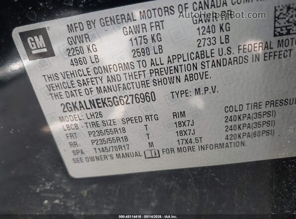 2GKALNEK5G6276960 2016 GMC TERRAIN Черный Вид подкапотного пространства