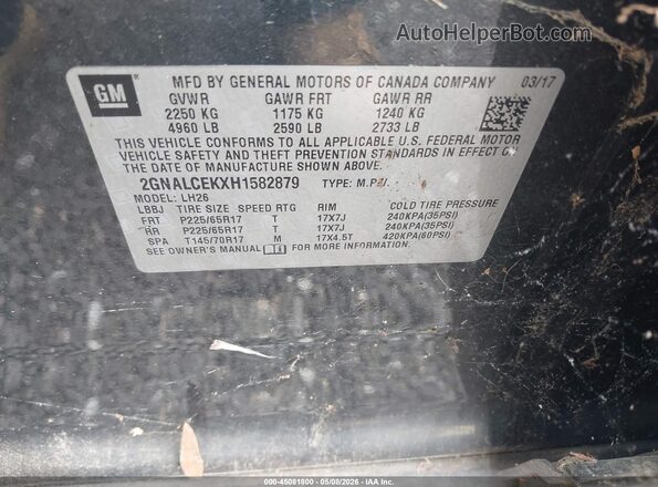 2GNALCEKXH1582879 2017 CHEVROLET EQUINOX Gray Widok komory silnika
