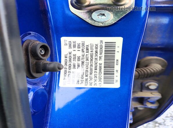 2HGFC1F33HH644142 2017 HONDA CIVIC Blue ძრავის განყოფილების ხედი