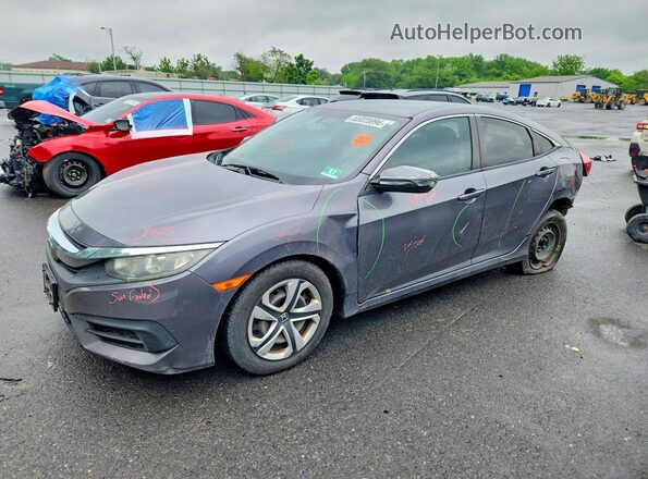 2HGFC2F51JH539595 2018 HONDA CIVIC Gray წინა მარცხენა ხედი სამი მეოთხედიდან
