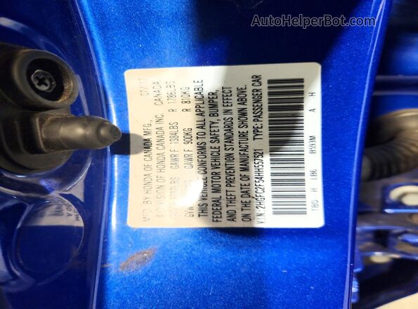 2HGFC2F54HH557521 2017 HONDA CIVIC Blue Вид підкапотного простору