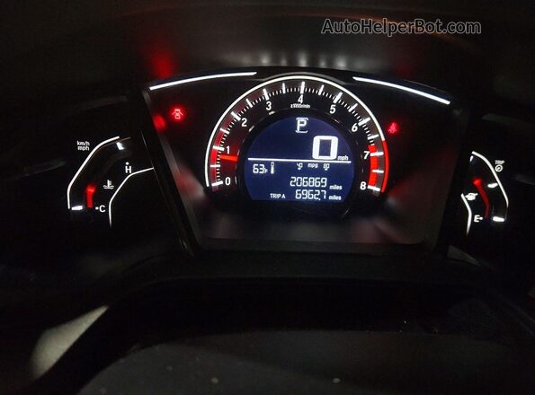 2HGFC2F54HH557521 2017 HONDA CIVIC Blue Вид щитка приладів