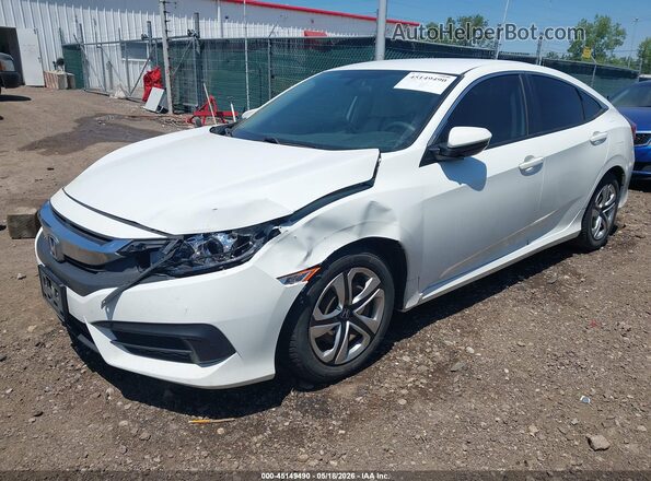2HGFC2F55GH533789 2016 HONDA CIVIC White Առջևի ձախ երեք քառորդ տեսարան