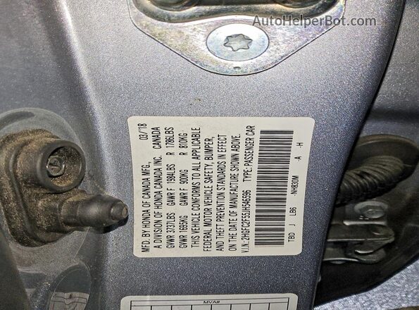 2HGFC2F55JH546596 2018 HONDA CIVIC Silver ძრავის განყოფილების ხედი
