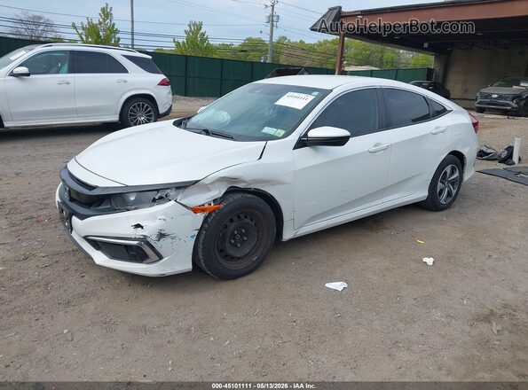 2HGFC2F60KH604446 2019 HONDA CIVIC White წინა მარცხენა ხედი სამი მეოთხედიდან