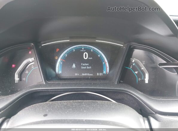 2HGFC2F60KH604446 2019 HONDA CIVIC White უკანა სავარძლების ხედი
