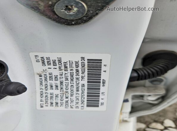 2HGFC2F67KH531964 2019 HONDA CIVIC White Вид підкапотного простору
