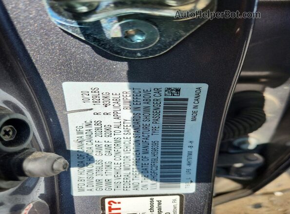2HGFC2F69LH596395 2020 HONDA CIVIC Gray ძრავის განყოფილების ხედი