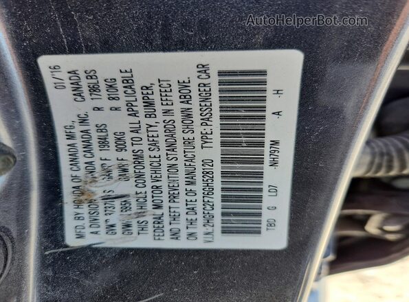 2HGFC2F76GH528120 2016 HONDA CIVIC Gray Engine compartment view
