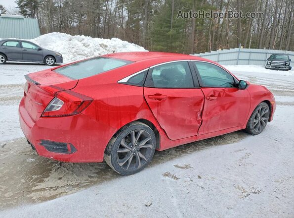 2HGFC2F80KH545562 2019 HONDA CIVIC Красный Задняя правая четверть