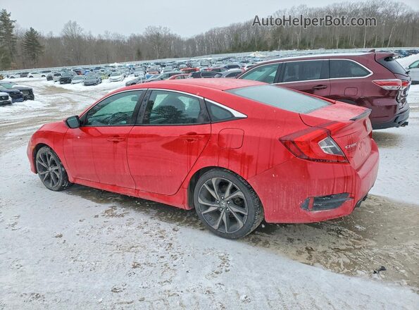 2HGFC2F80KH545562 2019 HONDA CIVIC Красный Задняя левая четверть