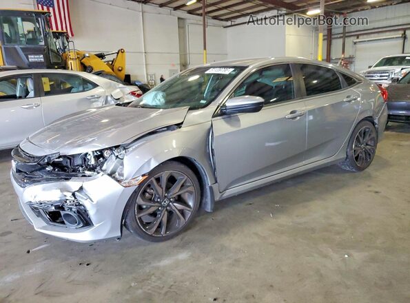 2HGFC2F80KH552494 2019 HONDA CIVIC Серебряный Передняя левая четверть