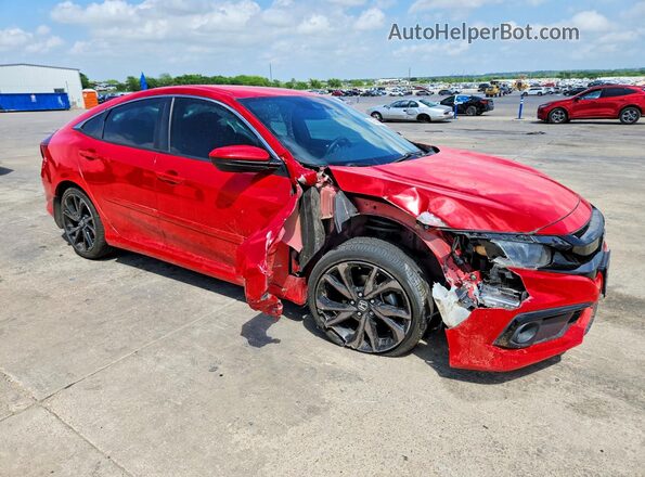 2HGFC2F80LH568518 2020 HONDA CIVIC Red Delantero derecho