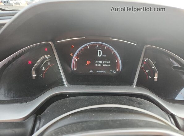 2HGFC2F81KH506298 2019 HONDA CIVIC White Вид щитка приладів