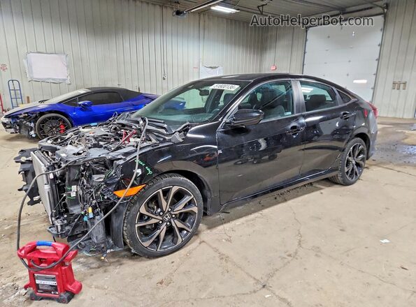 2HGFC2F81MH505705 2021 HONDA CIVIC Black წინა მარცხენა ხედი სამი მეოთხედიდან