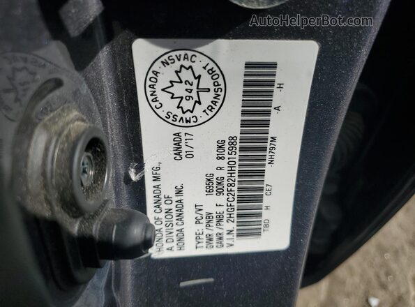 2HGFC2F82HH015988 2017 HONDA CIVIC Gray ძრავის განყოფილების ხედი