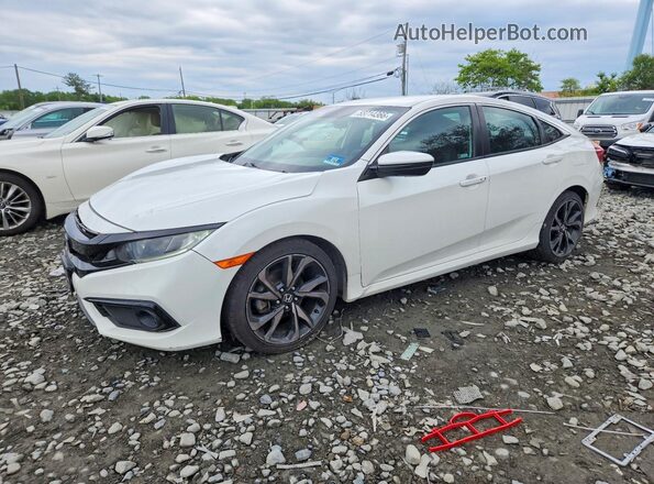 2HGFC2F83KH521420 2019 HONDA CIVIC Белый Передняя левая четверть