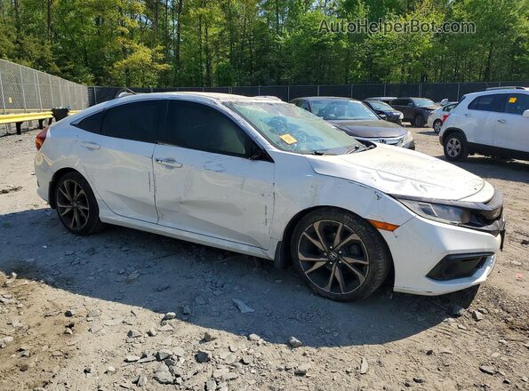 2HGFC2F83KH553820 2019 HONDA CIVIC Белый Передняя правая четверть