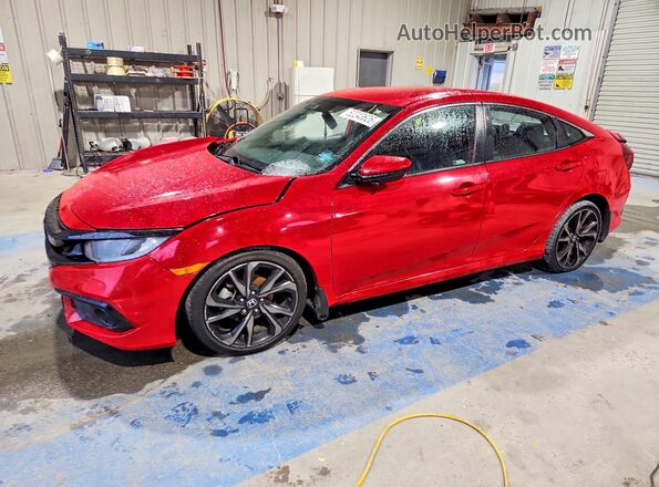 2HGFC2F84KH527162 2019 HONDA CIVIC Красный Передняя левая четверть