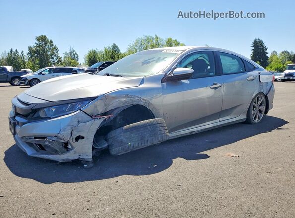 2HGFC2F84KH556077 2019 HONDA CIVIC Silver Առջևի ձախ երեք քառորդ տեսարան