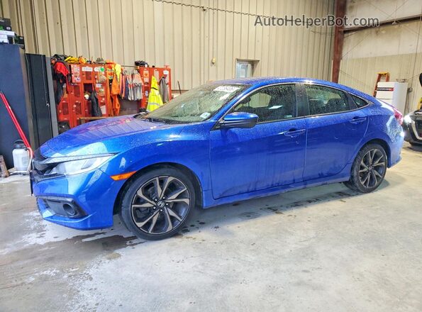 2HGFC2F85KH555035 2019 HONDA CIVIC Blue წინა მარცხენა ხედი სამი მეოთხედიდან