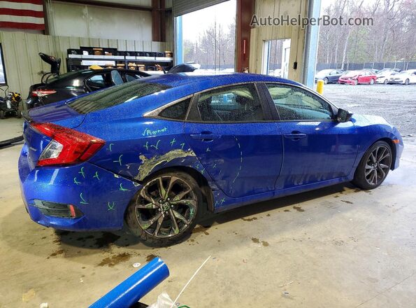 2HGFC2F85KH555035 2019 HONDA CIVIC Blue უკანა მარჯვენა