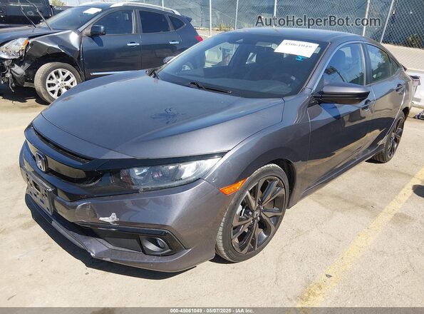 2HGFC2F85MH528923 2021 HONDA CIVIC Серый Передняя левая четверть