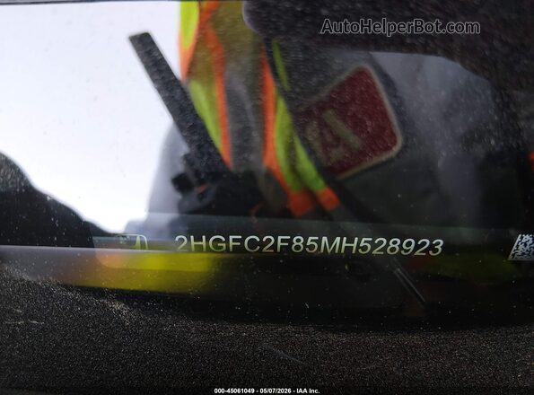 2HGFC2F85MH528923 2021 HONDA CIVIC Серый Вид подкапотного пространства