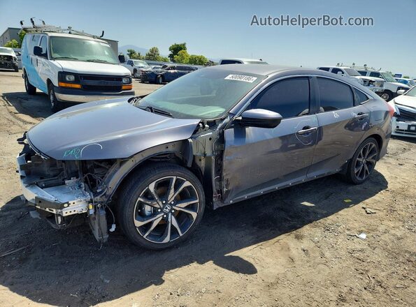 2HGFC2F85MH550582 2021 HONDA CIVIC Gray წინა მარცხენა ხედი სამი მეოთხედიდან