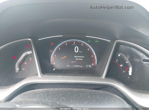 2HGFC2F87KH563413 2019 HONDA CIVIC Gray Widok tylnych siedzeń