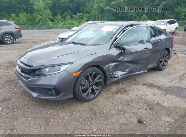 2HGFC2F87KH563413 2019 HONDA CIVIC Gray Przód lewy