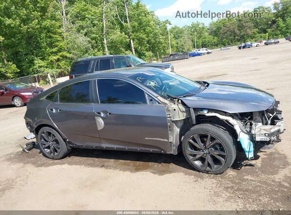2HGFC2F89KH503925 2019 HONDA CIVIC Gray Widok wnętrza 360 stopni