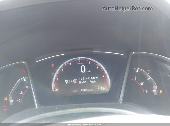 2HGFC2F89KH503925 2019 HONDA CIVIC Gray Widok tylnych siedzeń