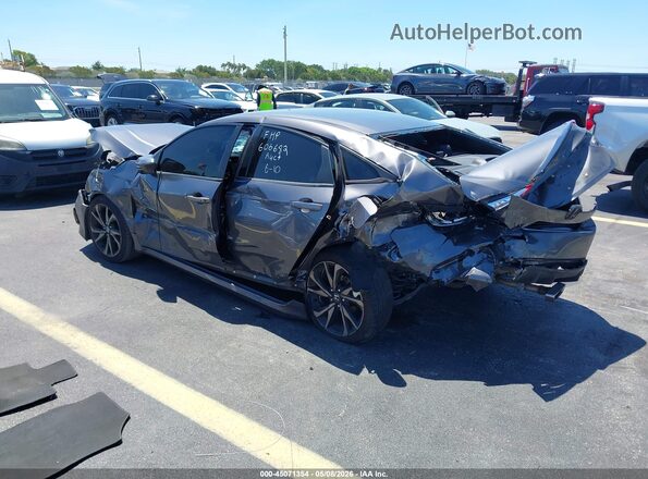 2HGFC2F89KH606682 2019 HONDA CIVIC Серый Задняя левая четверть