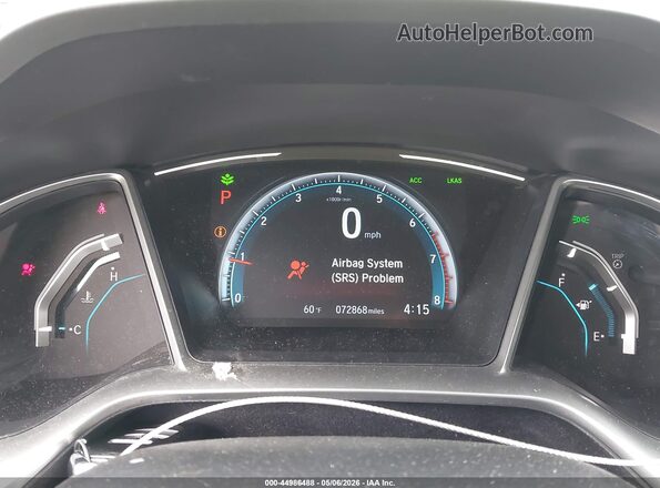 2HGFC3B37KH350123 2019 HONDA CIVIC Желтый Вид задних сидений