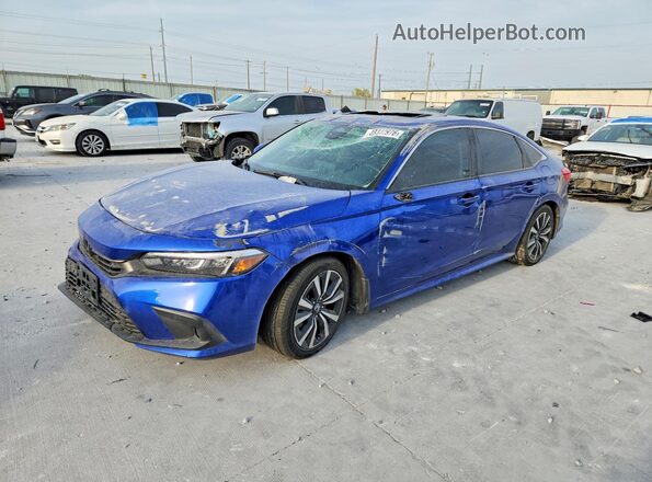 2HGFE1F76NH304122 2022 HONDA CIVIC Blue წინა მარცხენა ხედი სამი მეოთხედიდან
