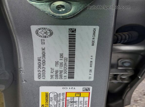 2HGFE2F25PH102921 2023 HONDA CIVIC Silver ძრავის განყოფილების ხედი