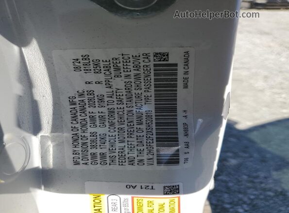 2HGFE2F2XSH520819 2025 HONDA CIVIC Белый Вид подкапотного пространства